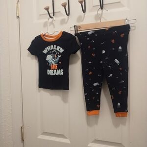 Kids Pajama Set - Navy and Orange